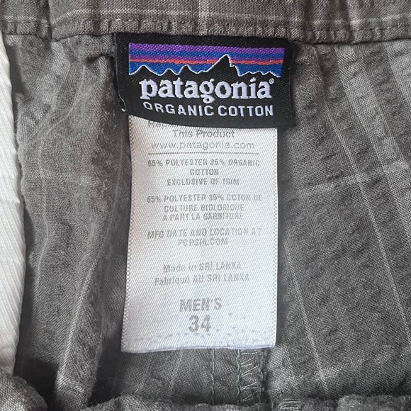 PATAGONIA ORGANIC COTTON BLEND PLAID SHORTS MEN'S Size 34 Waist Gray - Picture 2 of 4